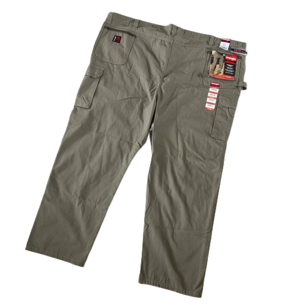 Wrangler Riggs Workwear Relaxed Fit Ripstop Ranger Khaki Tan Cargo Pants 58x32